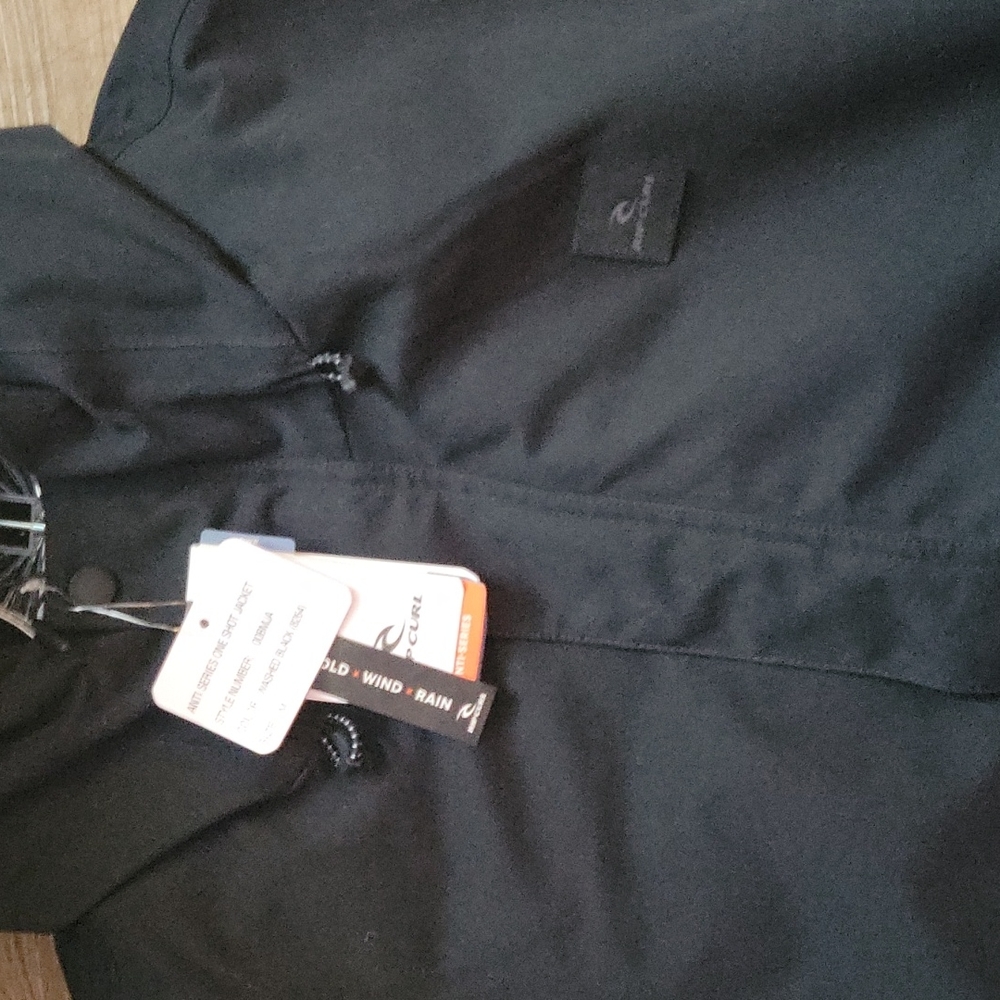 NWT Men's Med Rip Curl Jacket. "Anti-Series One Shot Jacket". Color Washed Black - Picture 3 of 10